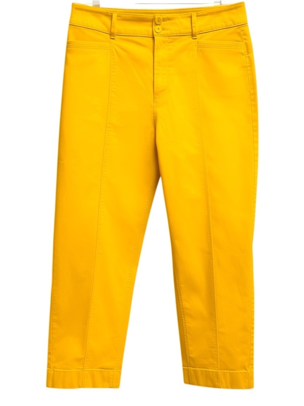 LOFT Outlet Yellow High Rise Straight Leg Crop Front Seam Pants Size 10